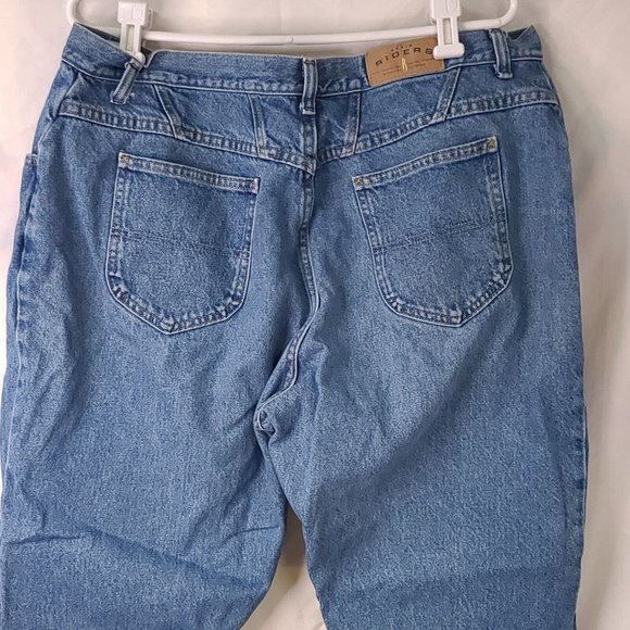 Riders Womens 20W P Straight Leg Med Wash 5 Pocket High Waist Denim Jeans 38x28 - Picture 5 of 9